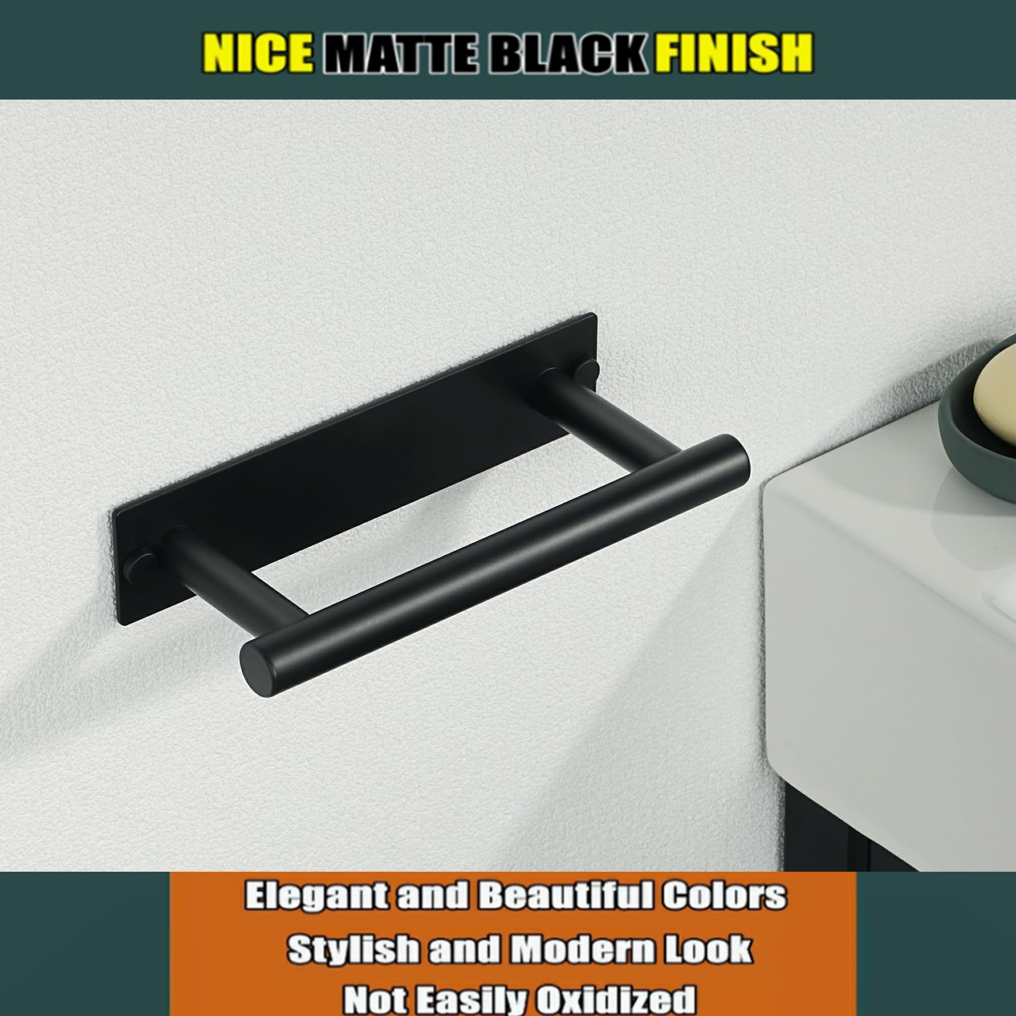 Alise Bath Towel Bars, 8 Inch Towel Hanger Towel Racks For Bathroom, Sus304 Stainless Steel Hand Towel Holder, Wall Mount With S